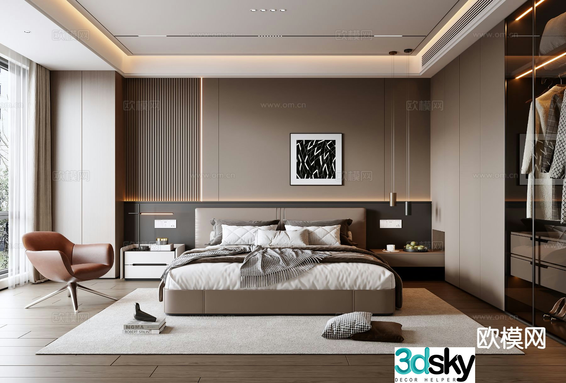 Italian style bedroom master bedroom 3d model