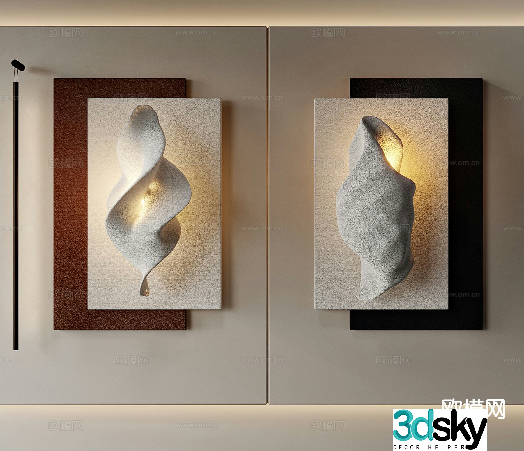 Modern three-dimensional painting relief decorative painting 3D model