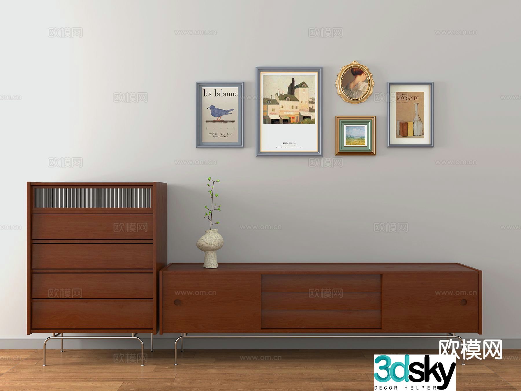 Wabi-sabi TV cabinet 3d model