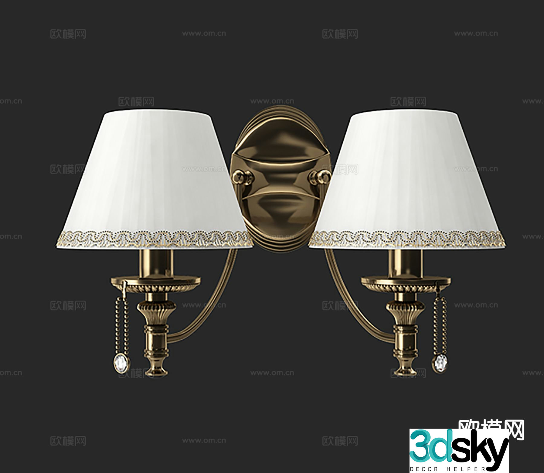 Jianou wall lamp double head wall lamp 3d model