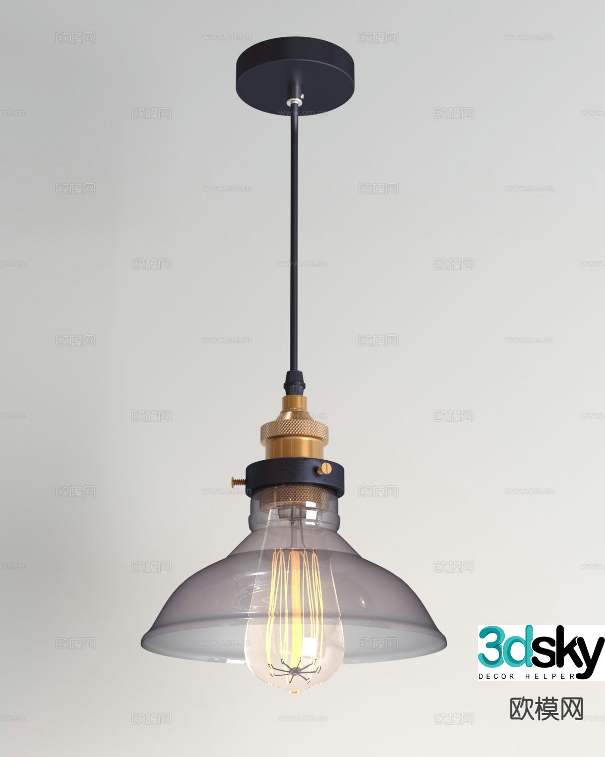 Modern glass chandelier 3d model