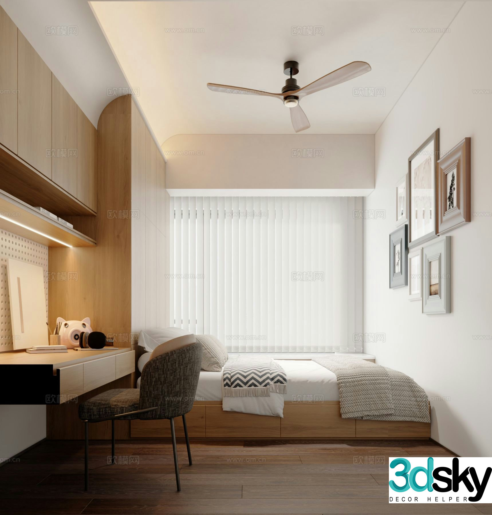 3d model of tatami bedroom and second bedroom