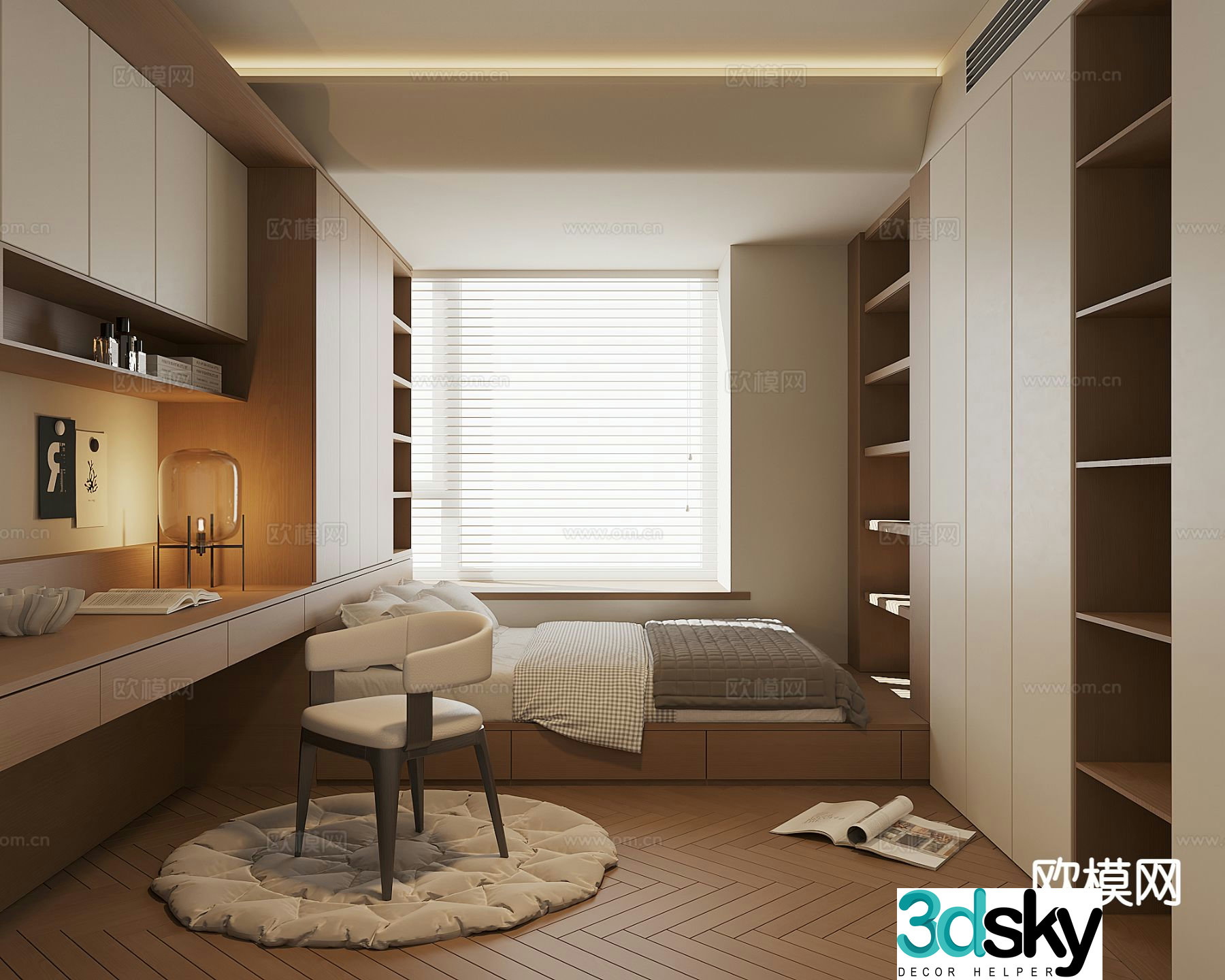 3d model of tatami bedroom and second bedroom