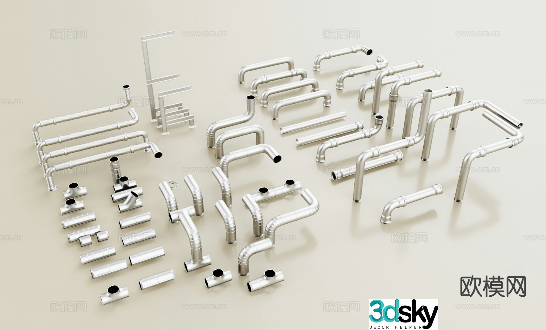Modern pipe metal pipe 3d model