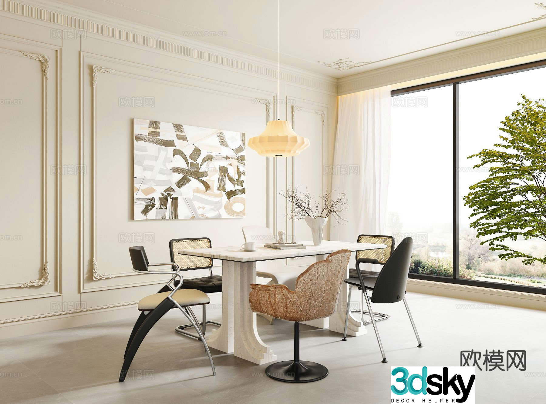 French restaurant 3d model