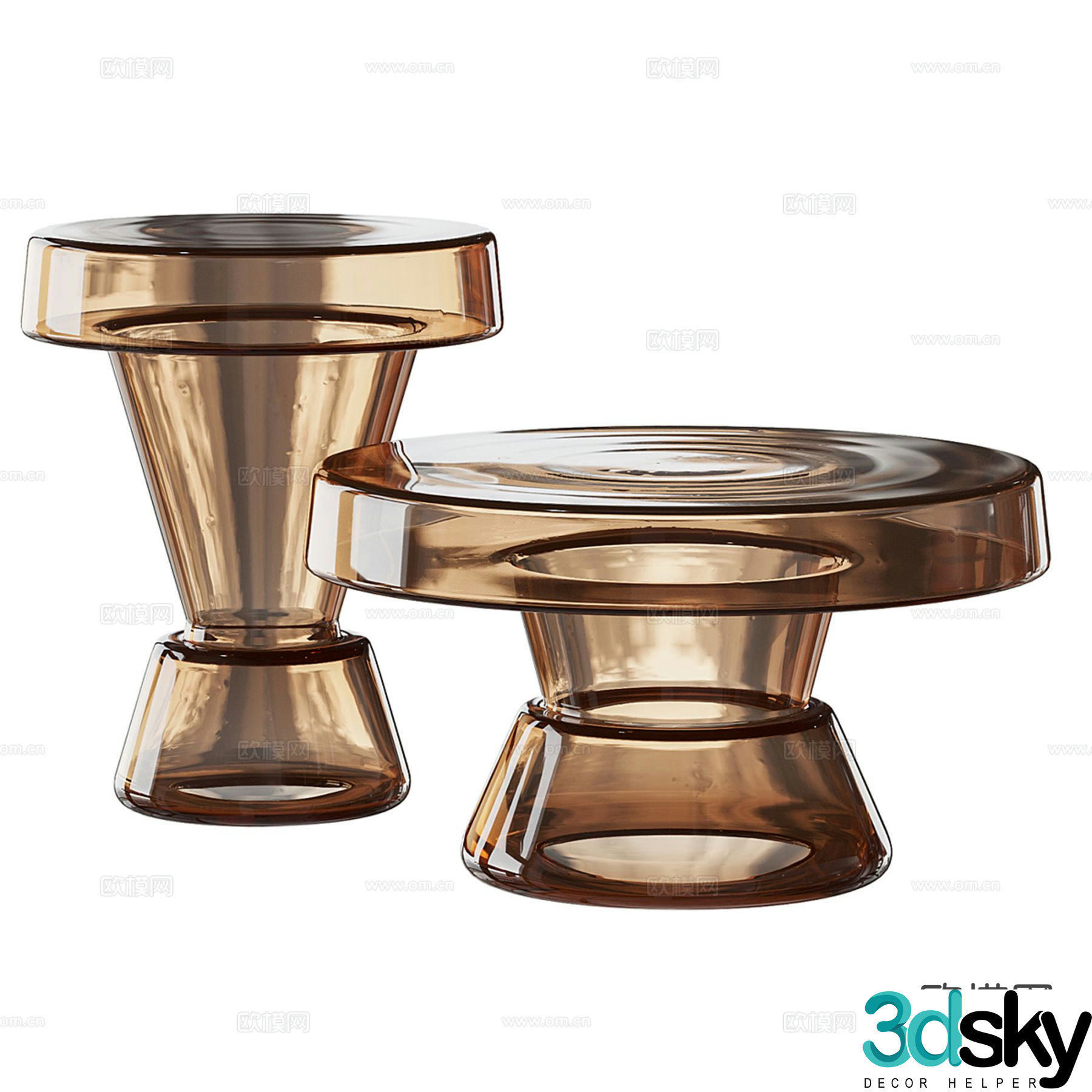 Modern acrylic coffee table 3d model