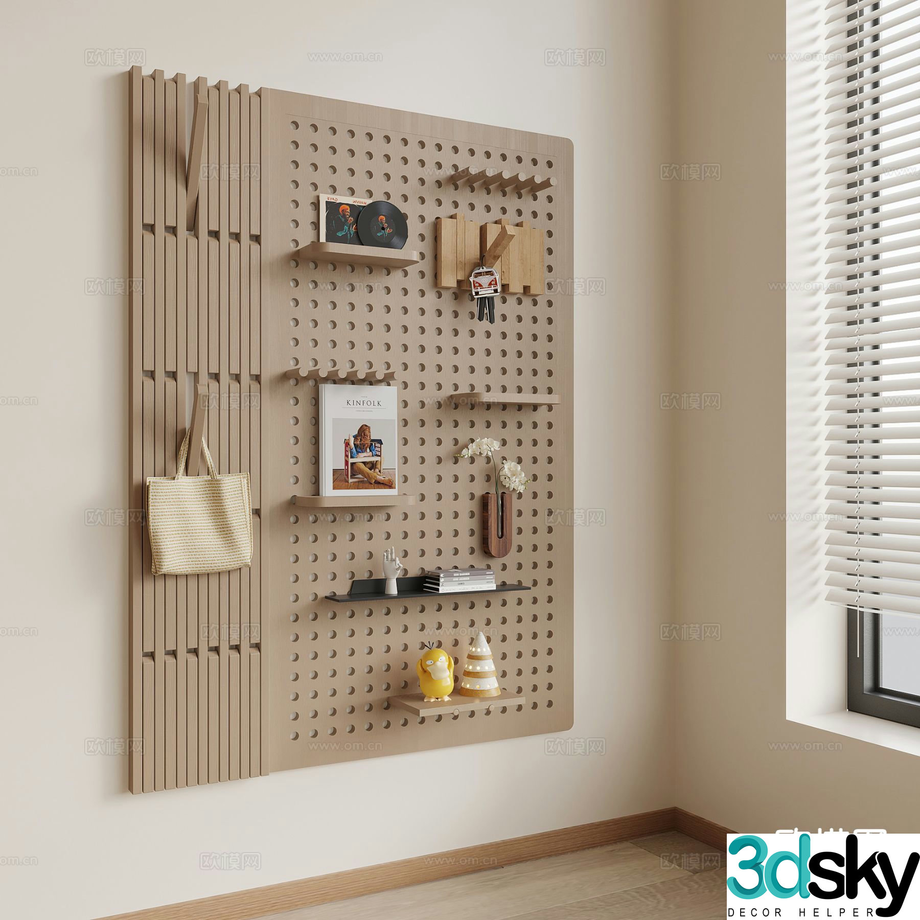 Piano key clothes hanger 3D model