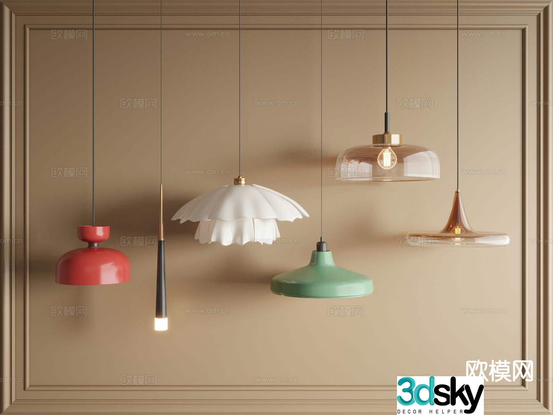 Bedside small chandelier 3d model