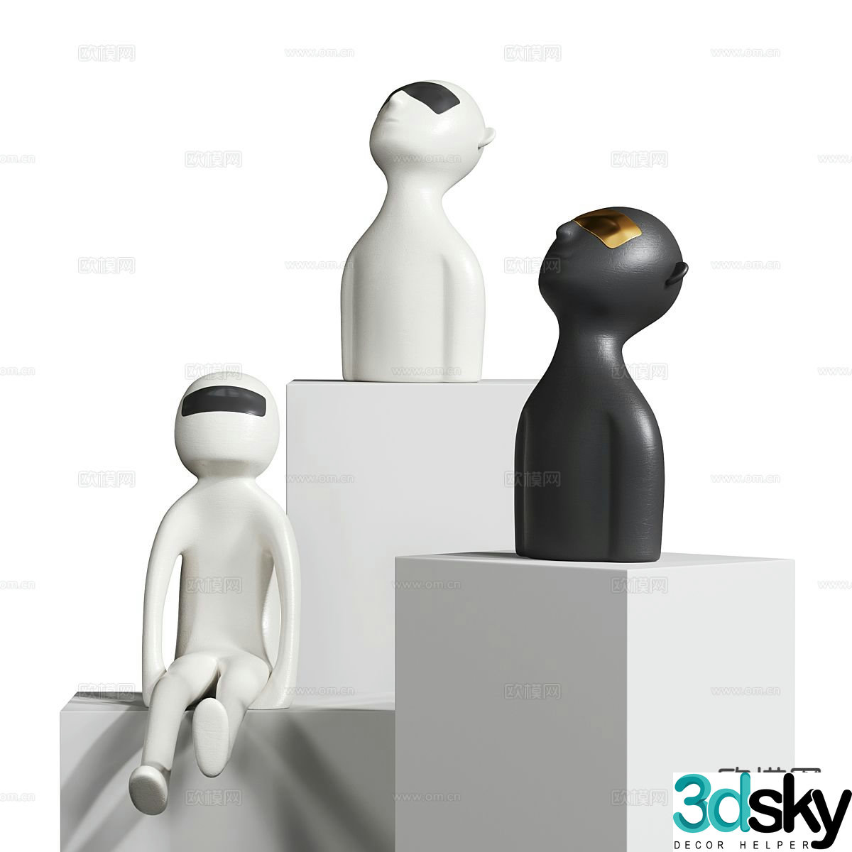 Modern figure sculpture 3d model