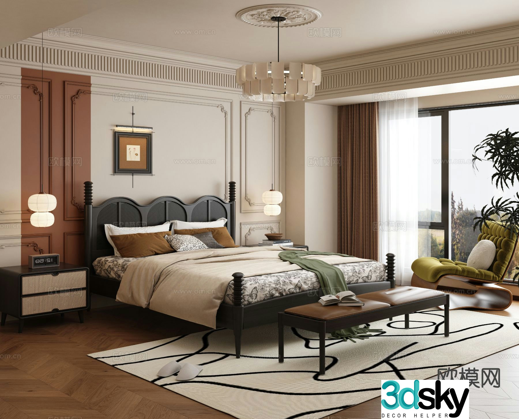 French bedroom master bedroom 3d model