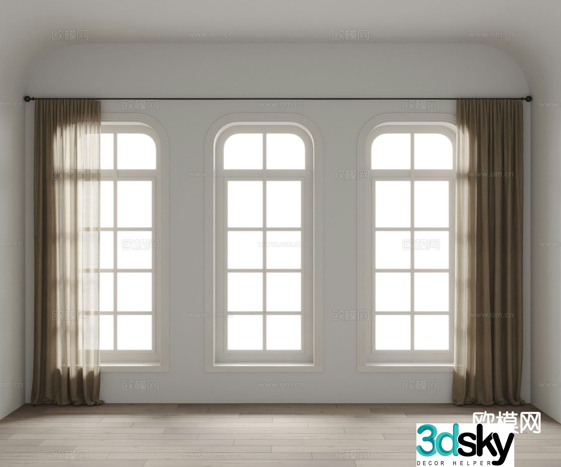 Vitra modern curtains gauze curtains window 3d model