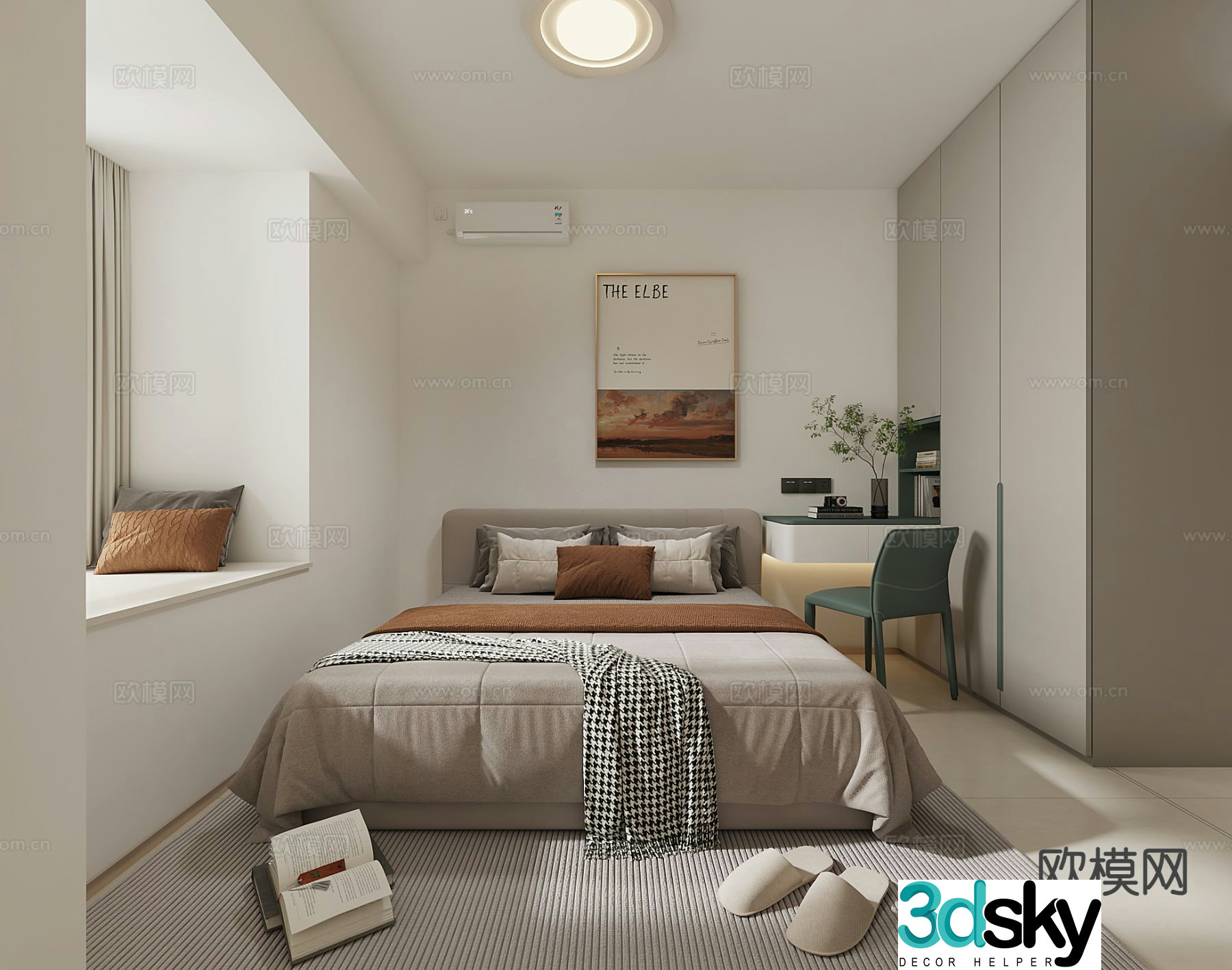 Cream style bedroom master bedroom 3d model