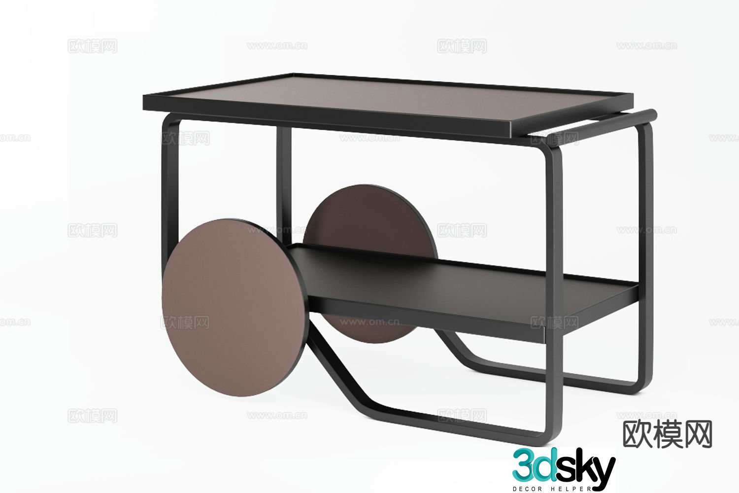 Coffee table mobile side table 3d model