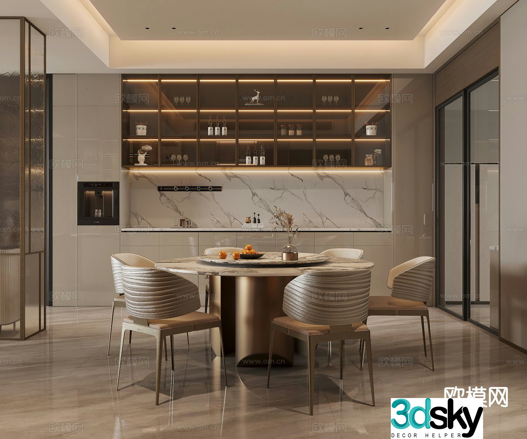 Modern guest restaurant 3d model