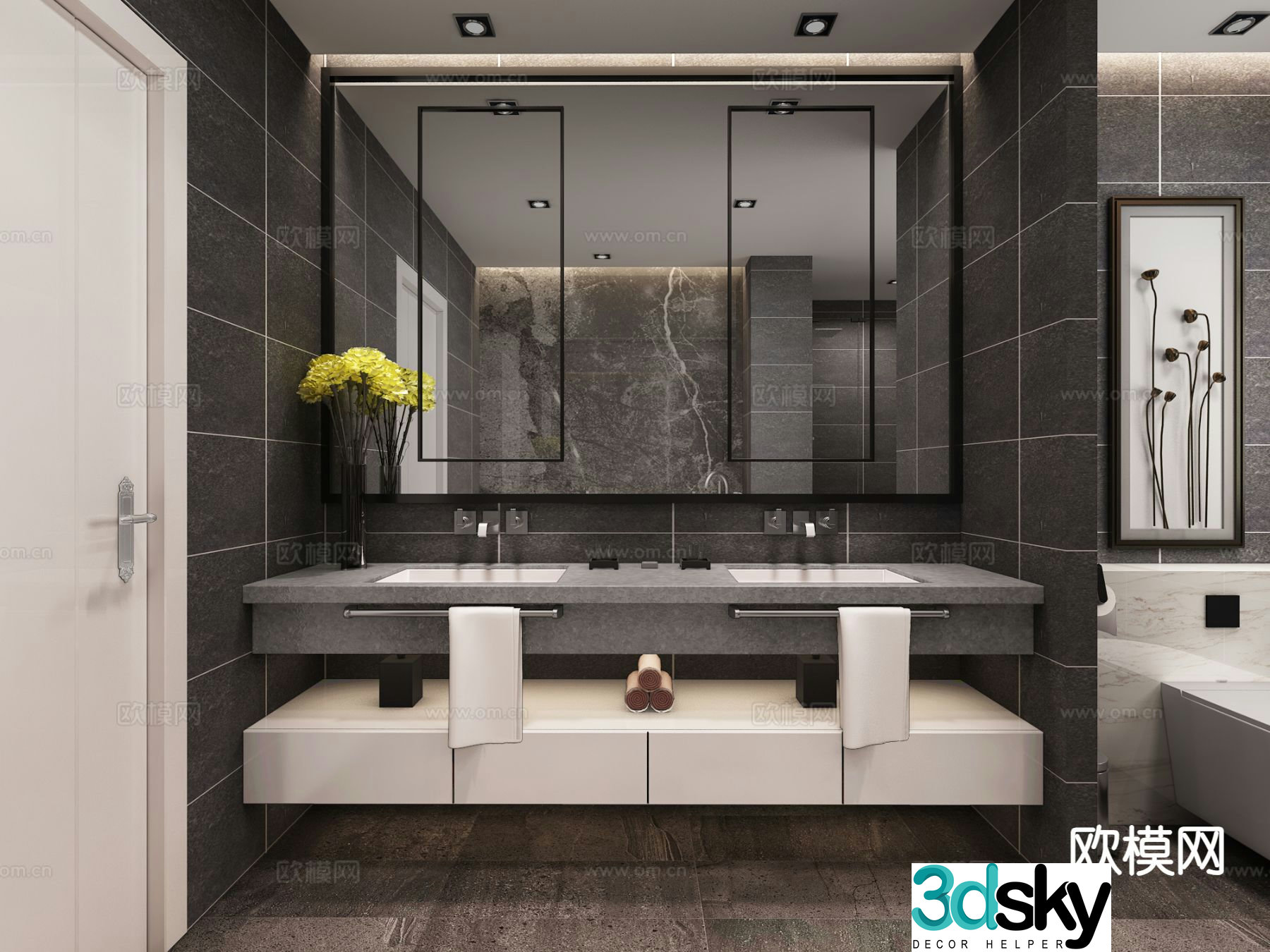 Modern bathroom bathroom 3d model