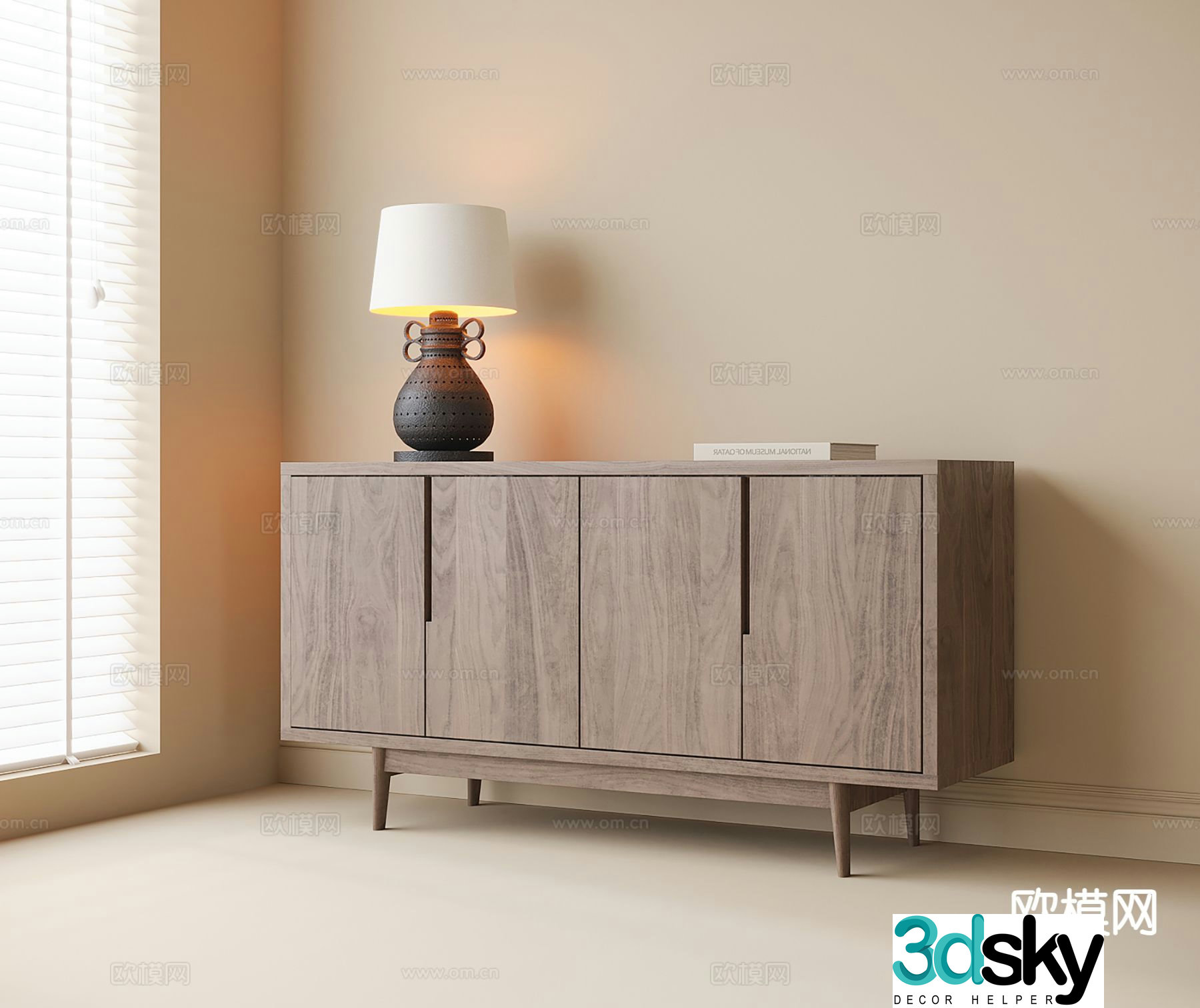 Wabi-sabi entrance cabinet side cabinet 3D model