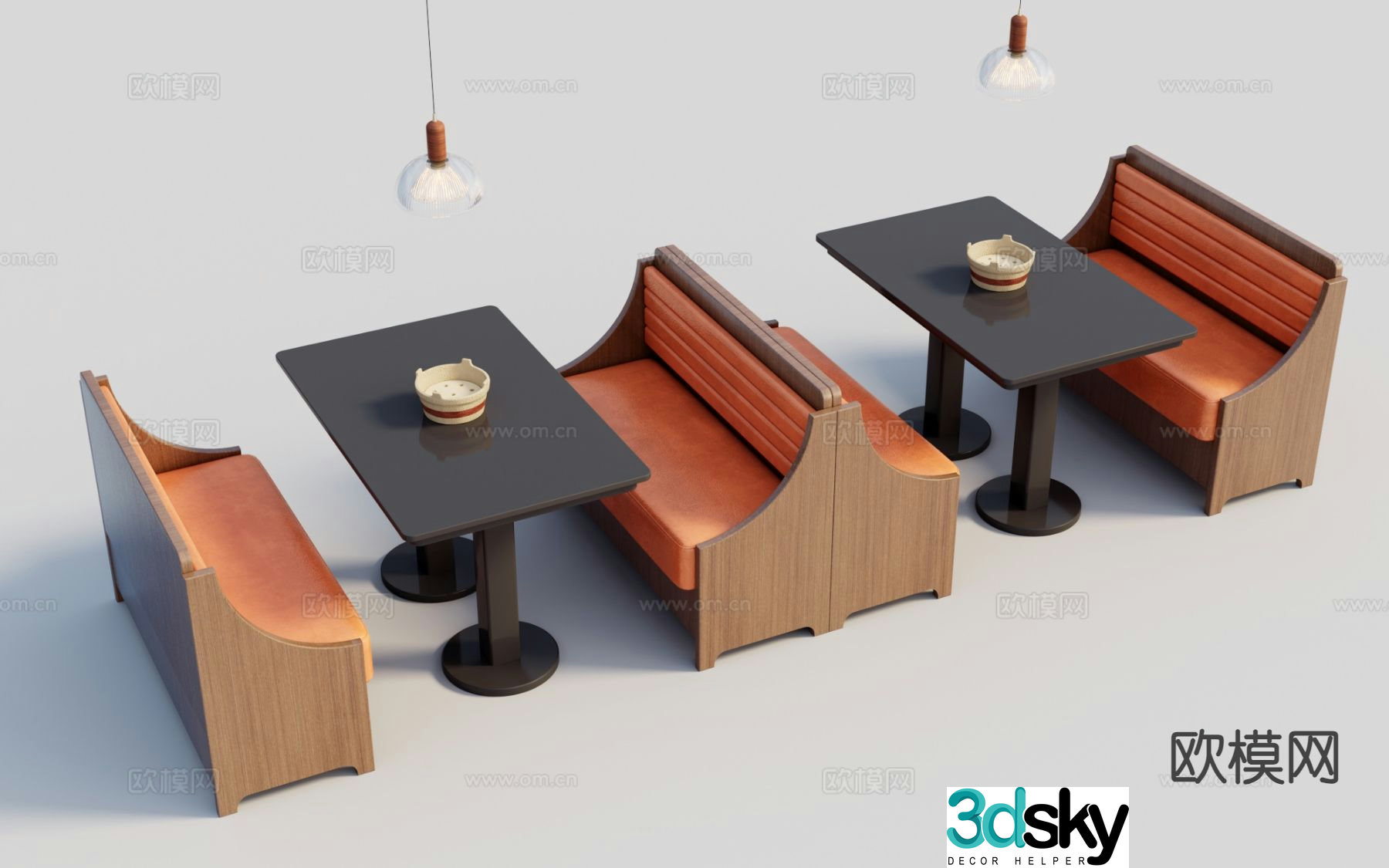 Card seat partition seat group hot pot restaurant card seat 3d model