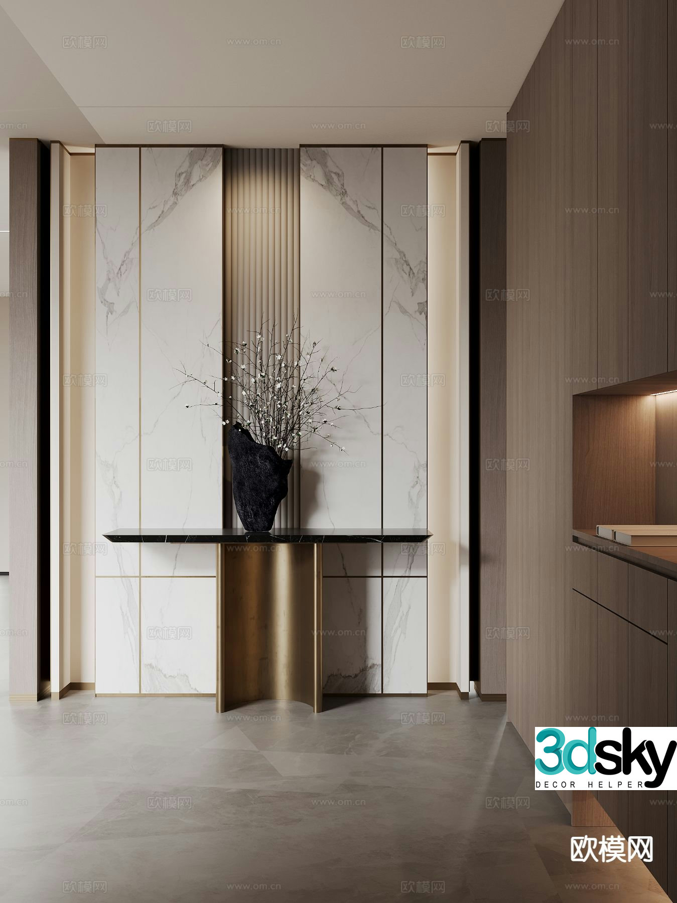 Modern entrance aisle 3D model