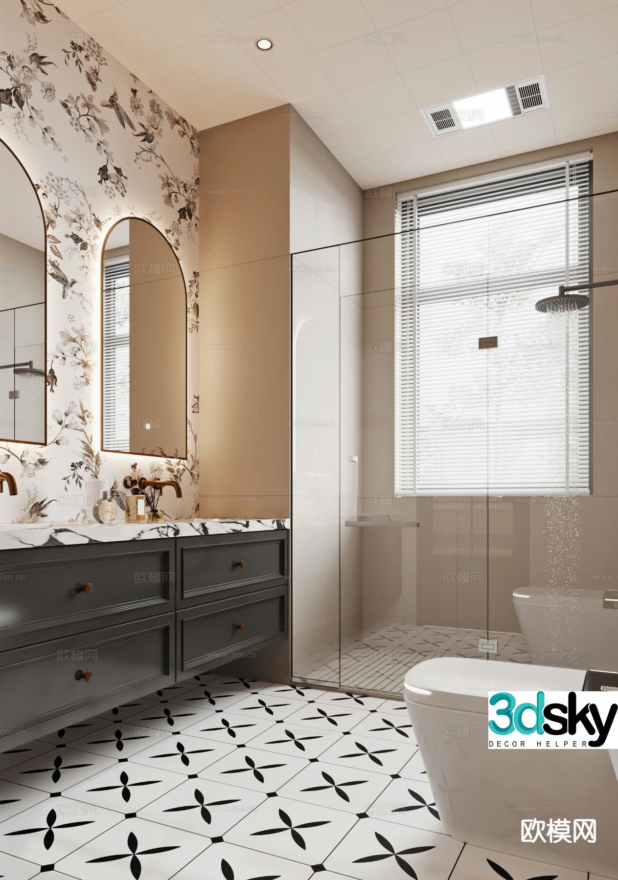 French toilet bathroom toilet 3d model