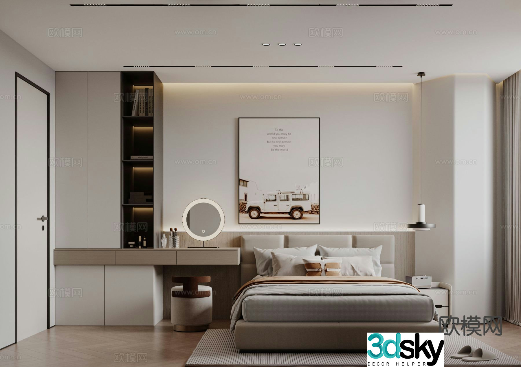 Modern bedroom second bedroom 3d model