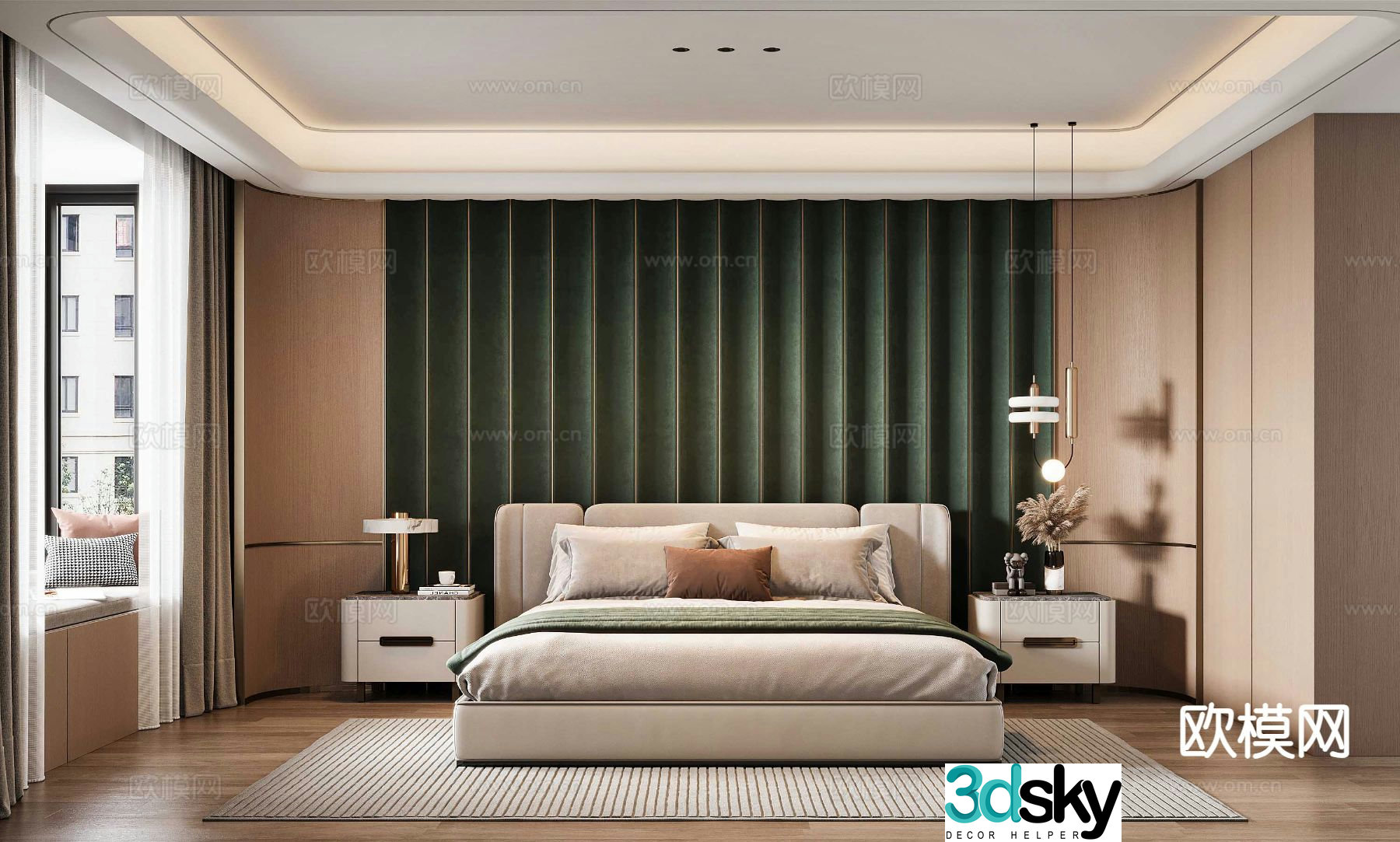 Light luxury bedroom master bedroom 3d model
