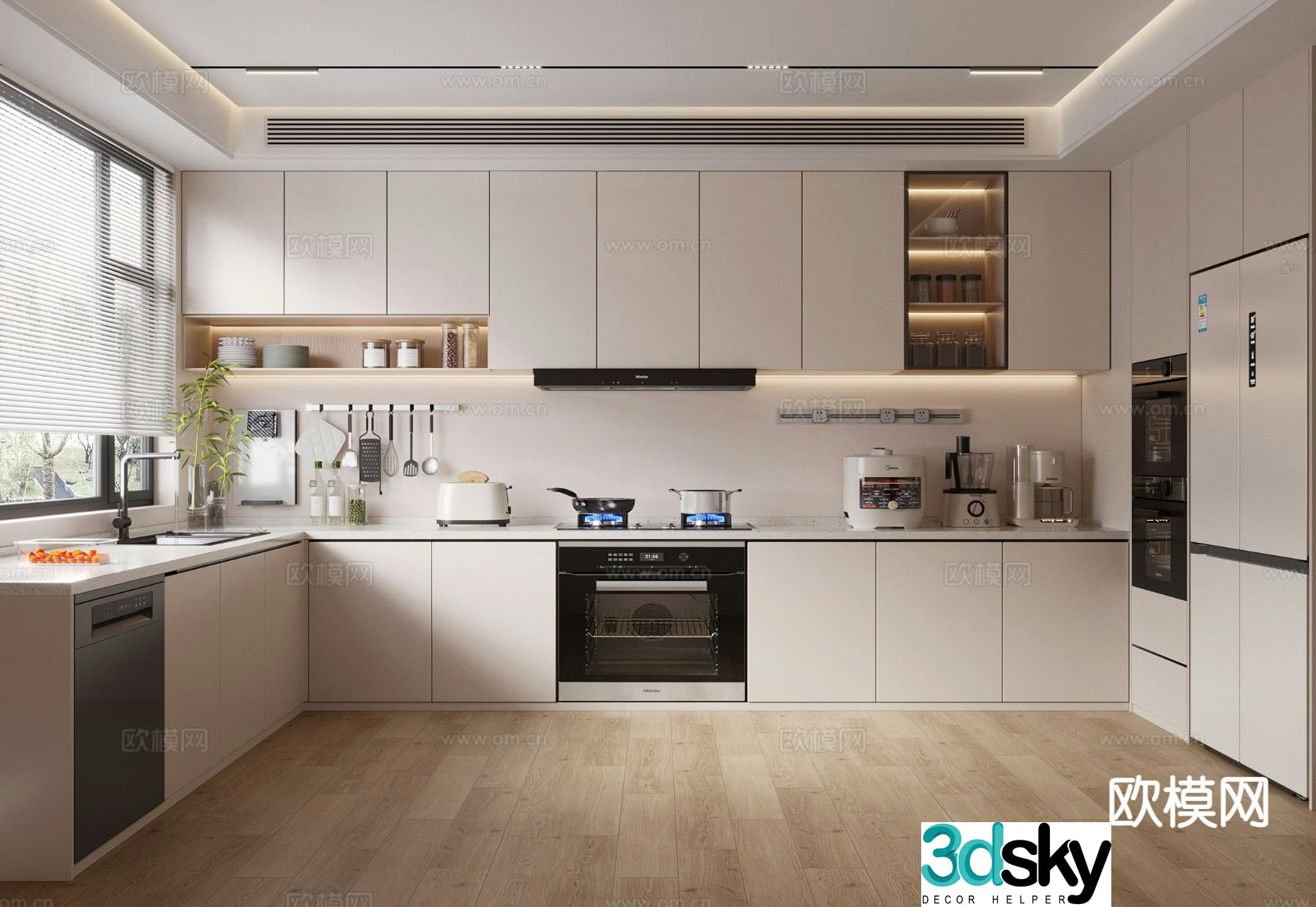 modern kitchen cabinet 3d model