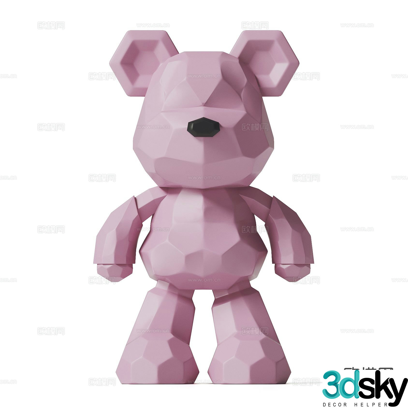 Violent Bear Trendy Toy Sculpture Doll Cartoon Ornament 3D Model