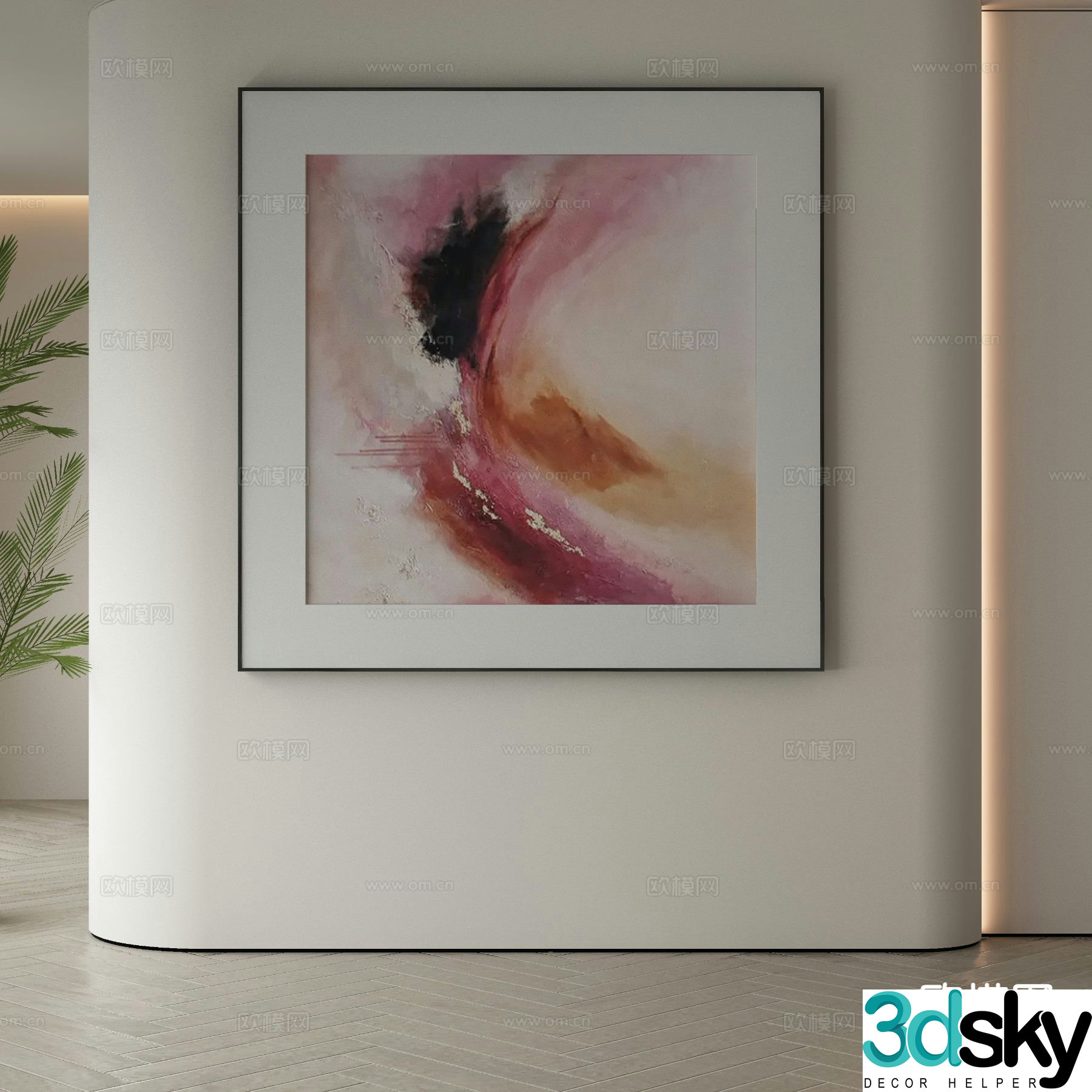 Modern decorative painting oil painting abstract painting 3d model