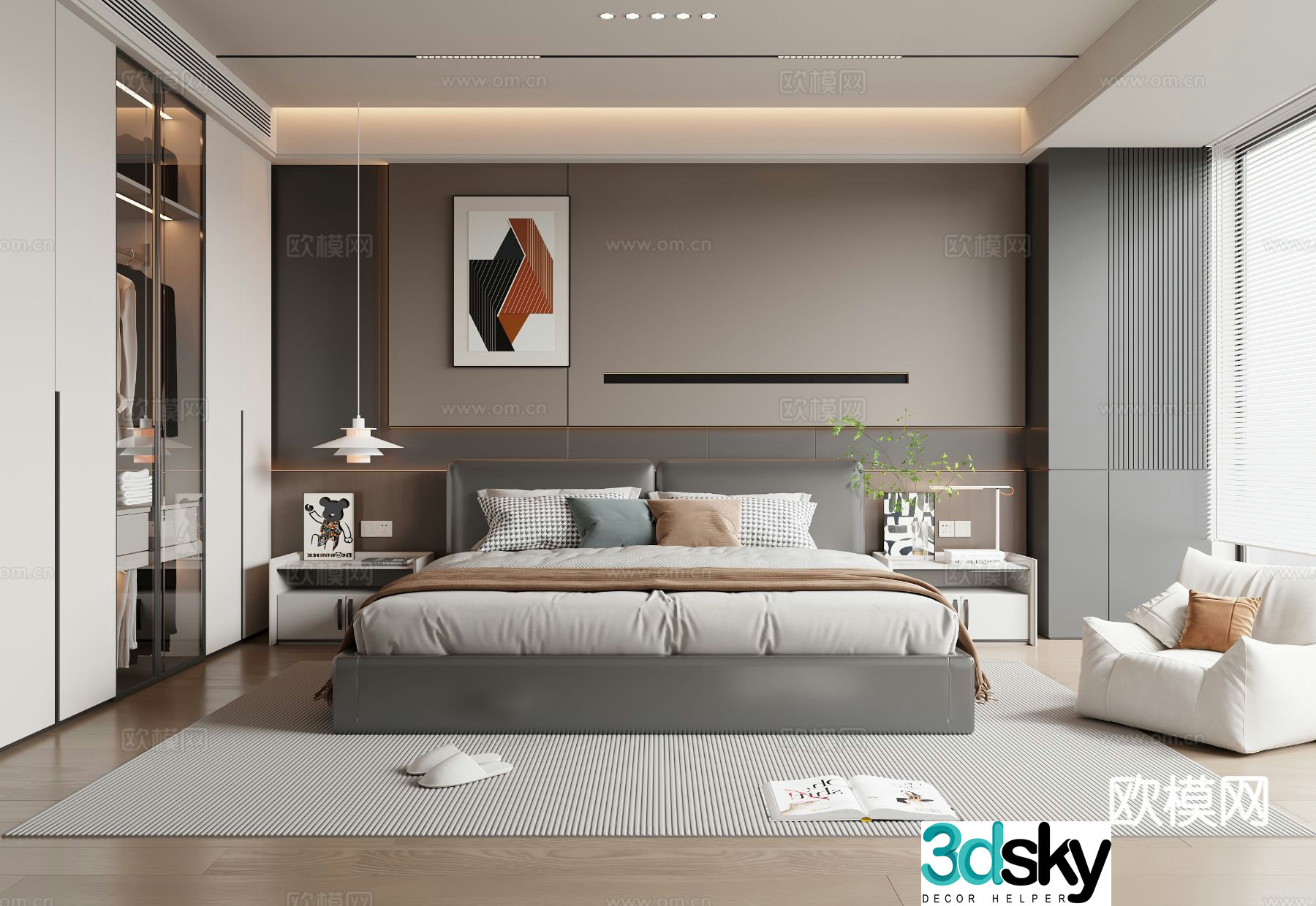 Italian style bedroom master bedroom 3d model