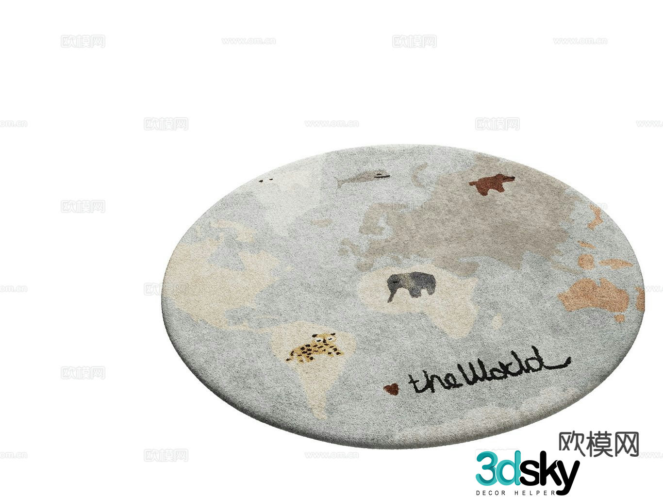Modern round carpet 3d model