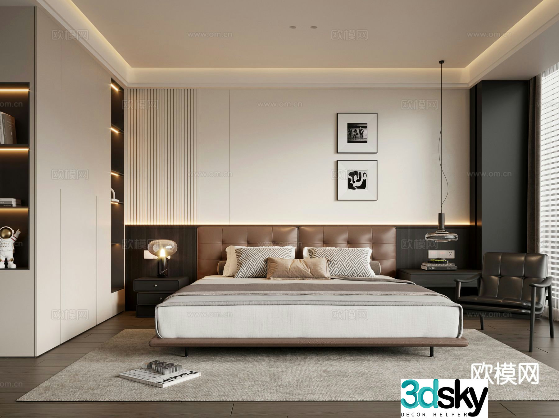 Italian style bedroom master bedroom 3d model