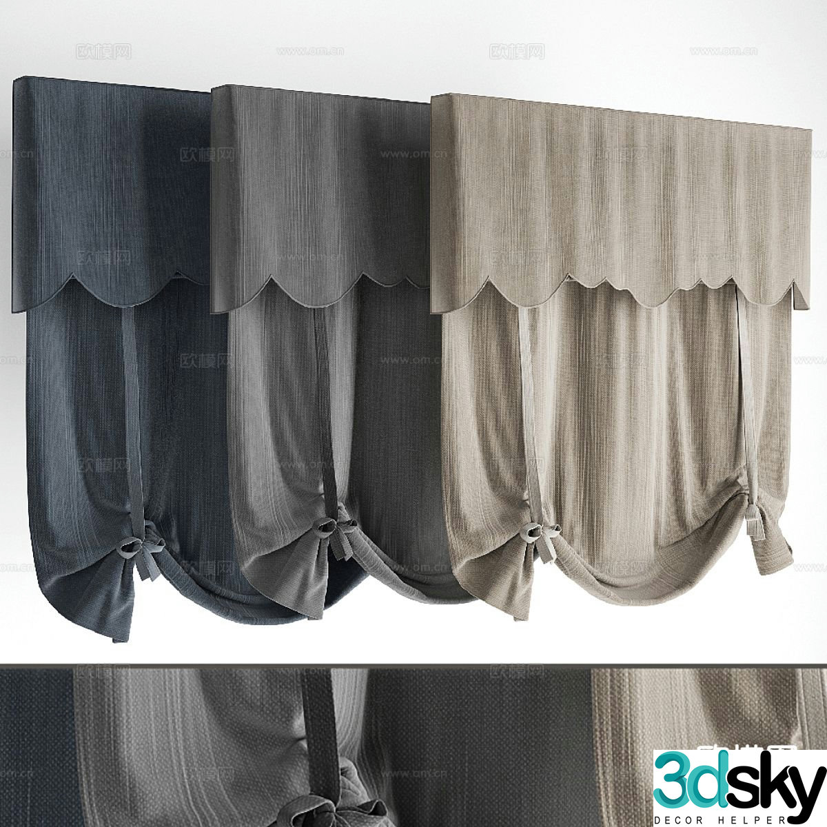 Simple curtain 3d model