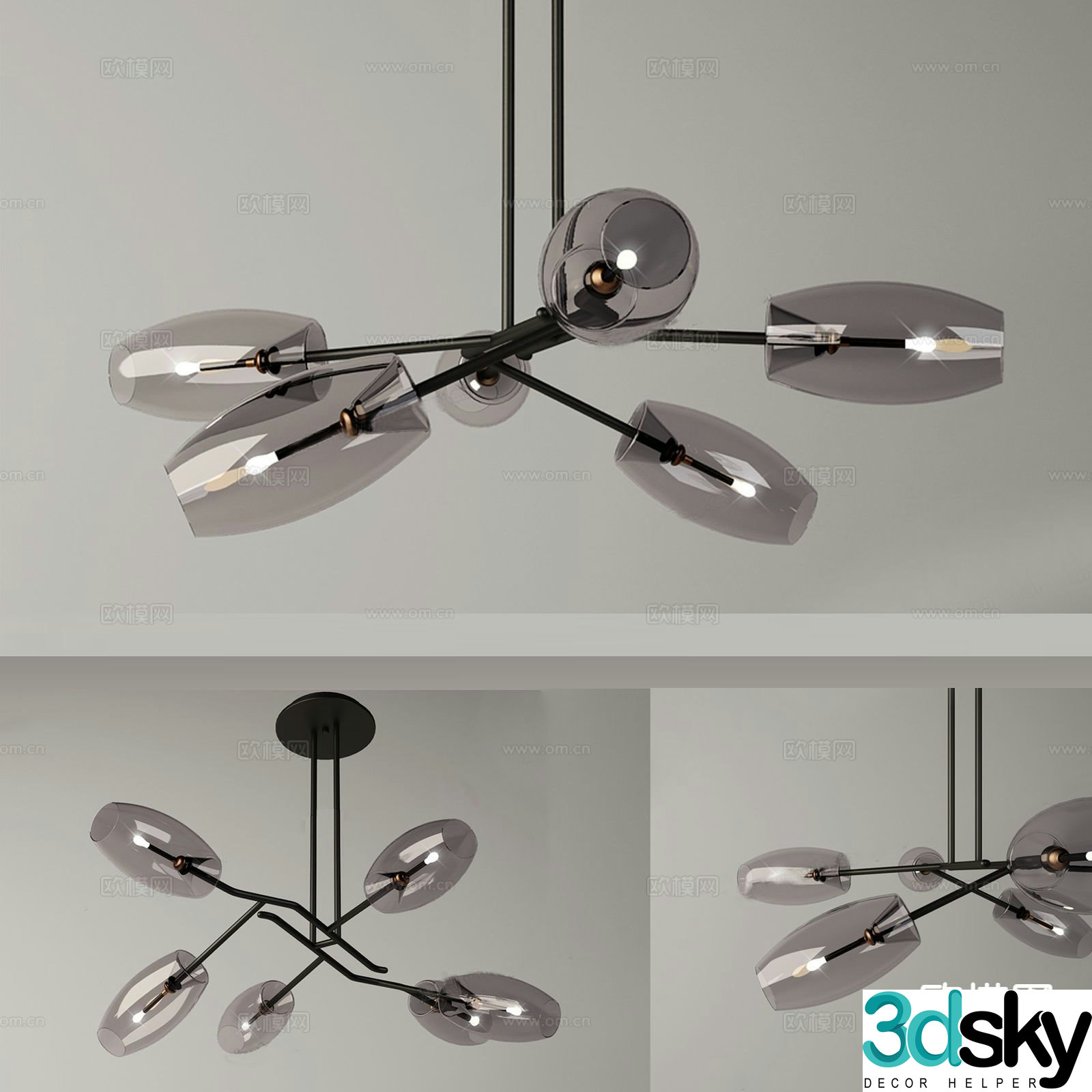 Modern chandelier glass chandelier 3d model