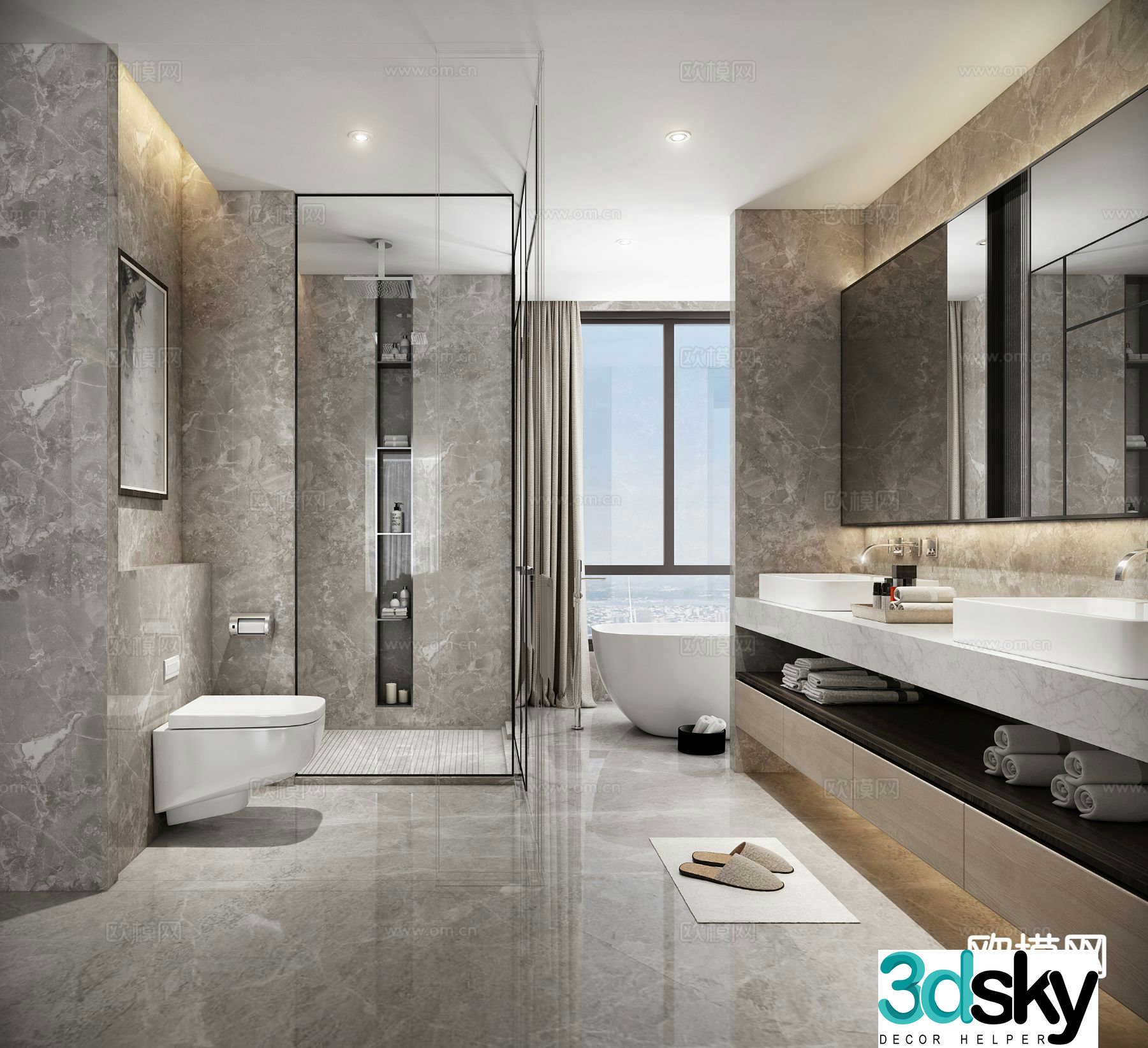 Modern bathroom bathroom 3d model