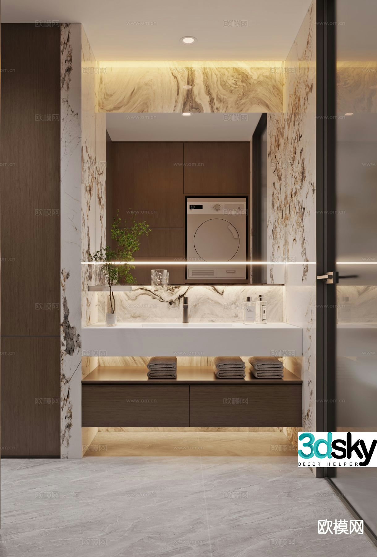 Modern bathroom bathroom 3d model