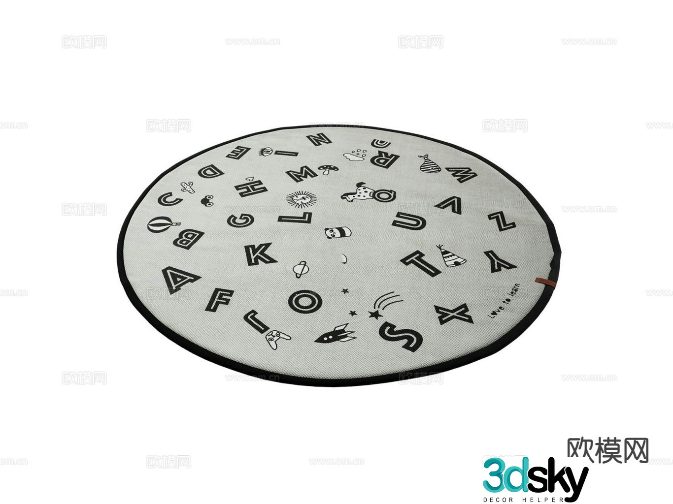 Modern round carpet 3d model