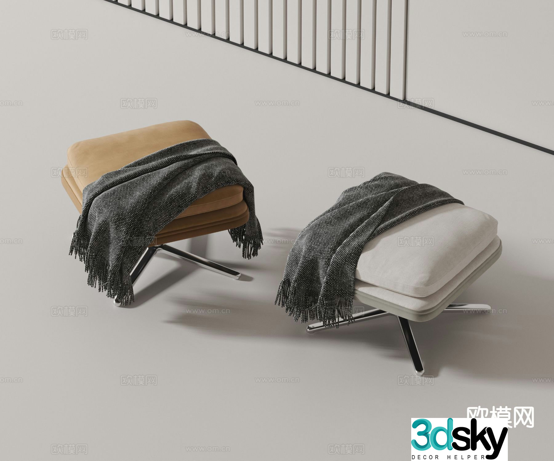 Modern low stool seat stool sofa stool 3d model