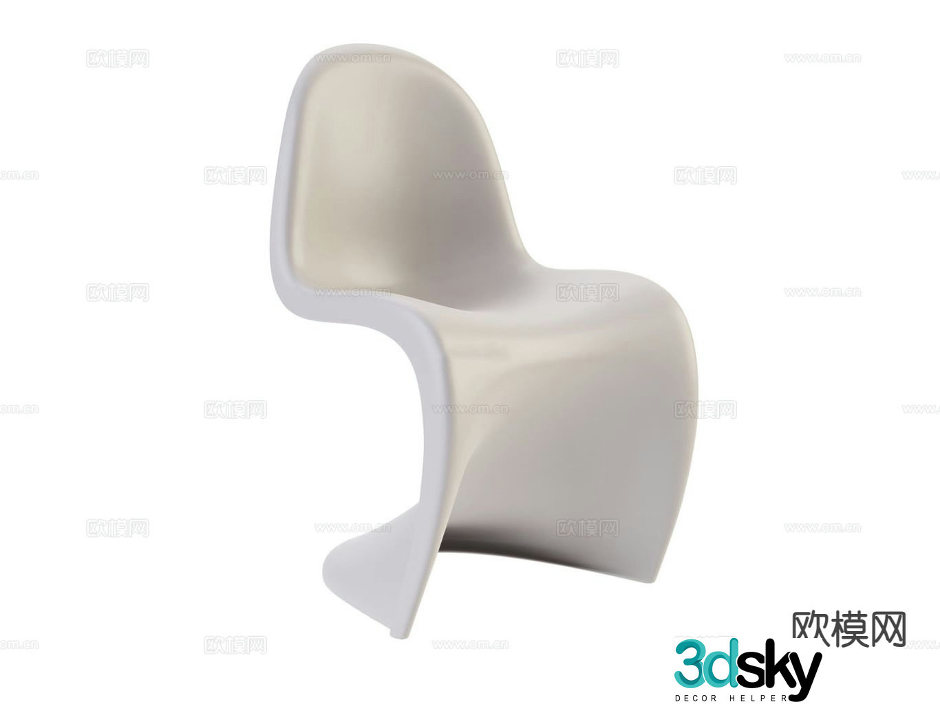 Modern single chair dining chair leisure chair 3d model