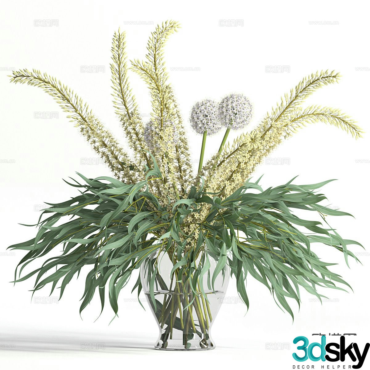 Small fresh floral vase 3D model