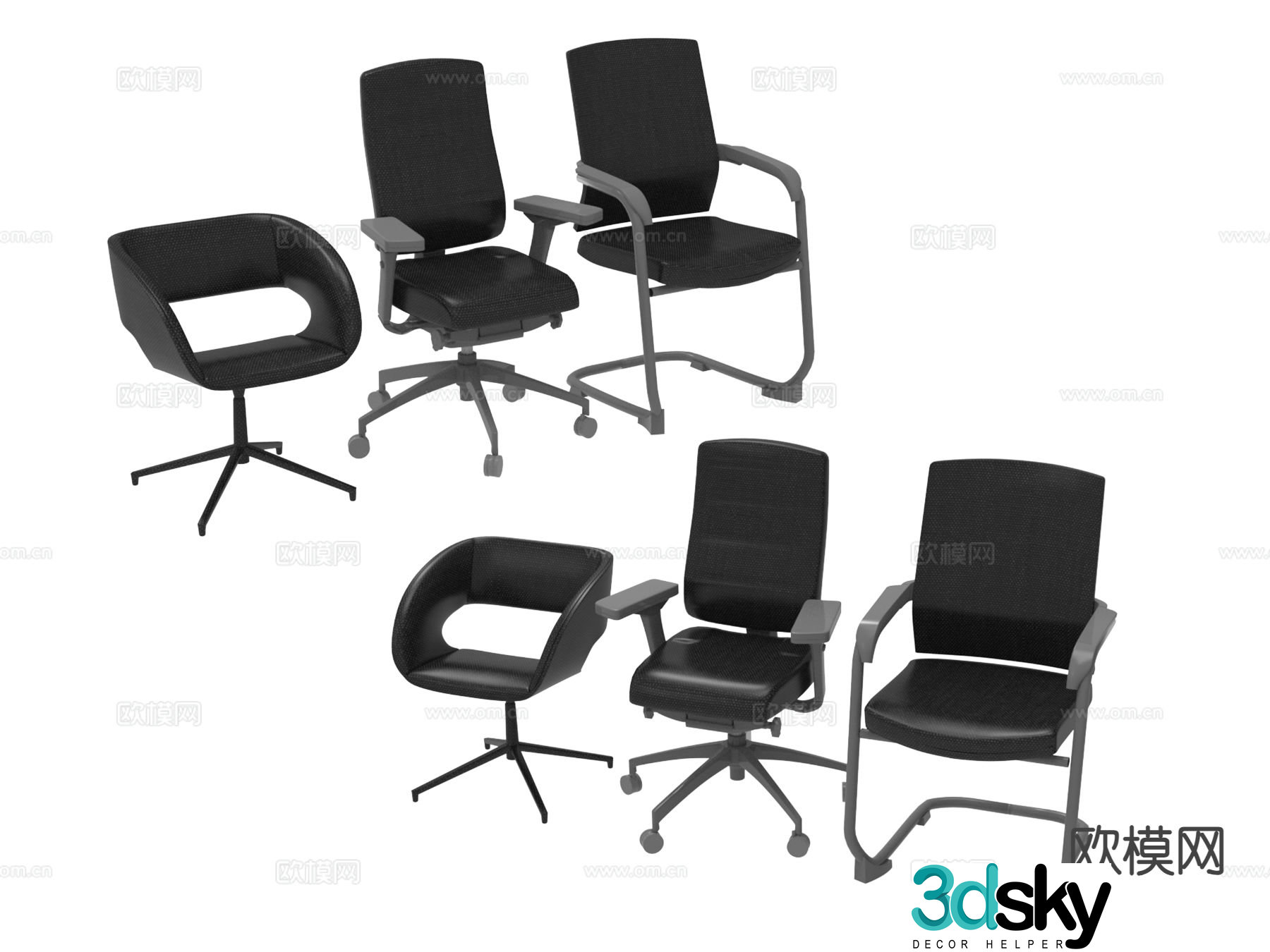Office chair shift chair staff chair 3d model