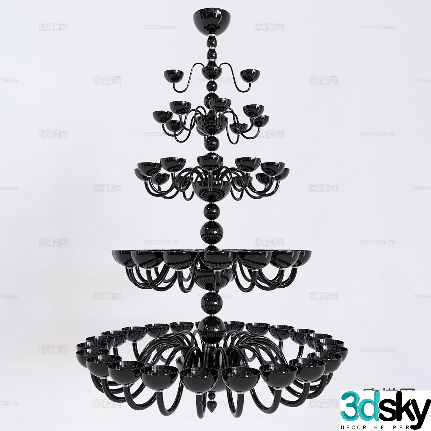 French chandelier hall chandelier 3d model