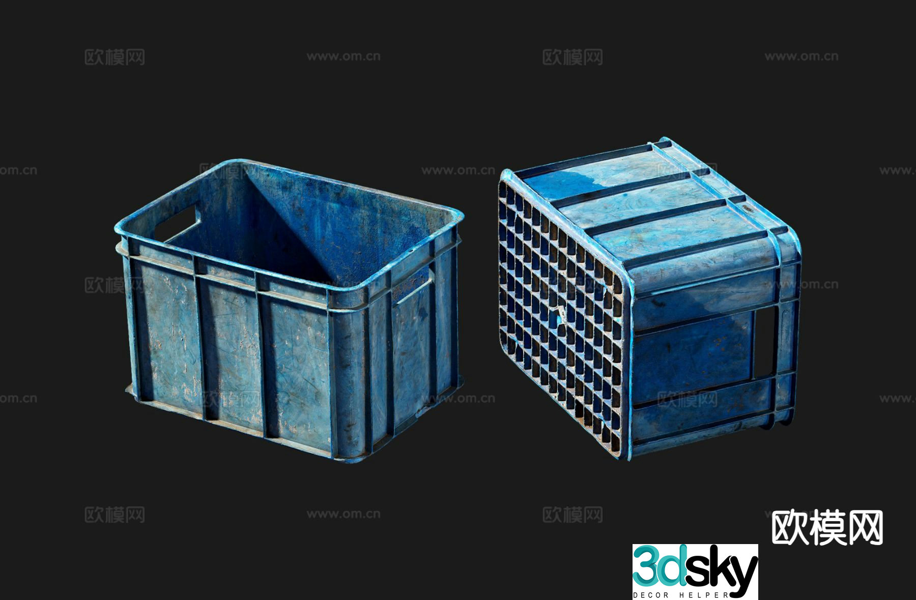 Plastic trough storage trough storage basket 3d model