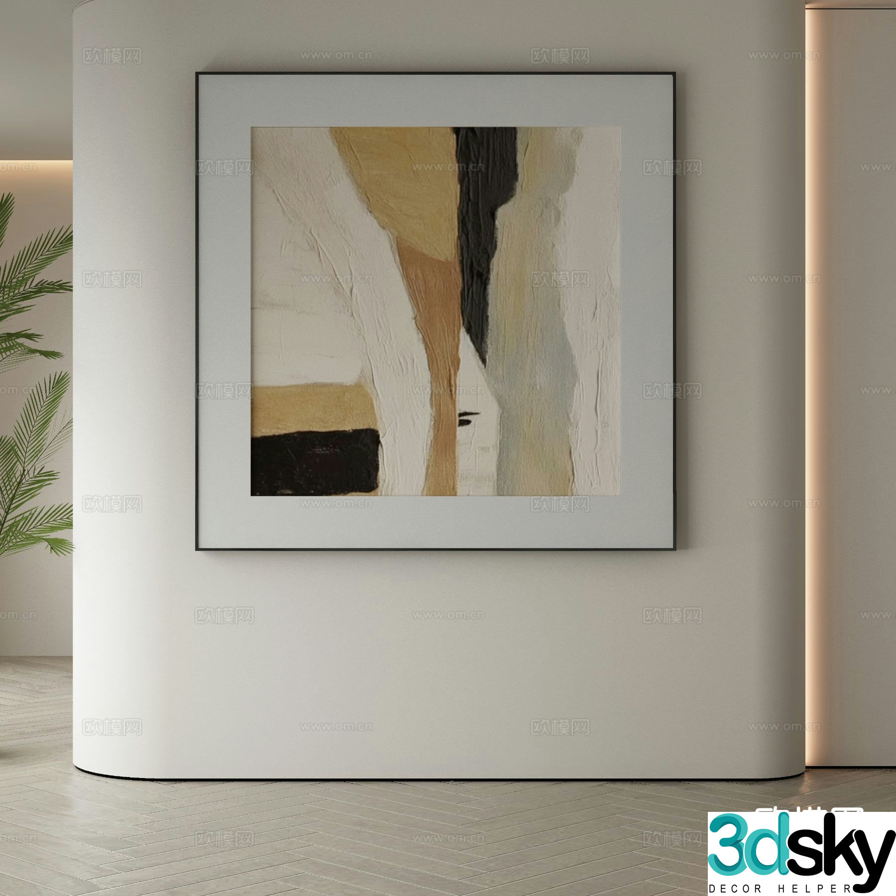 Modern decorative painting oil painting hanging painting 3d model