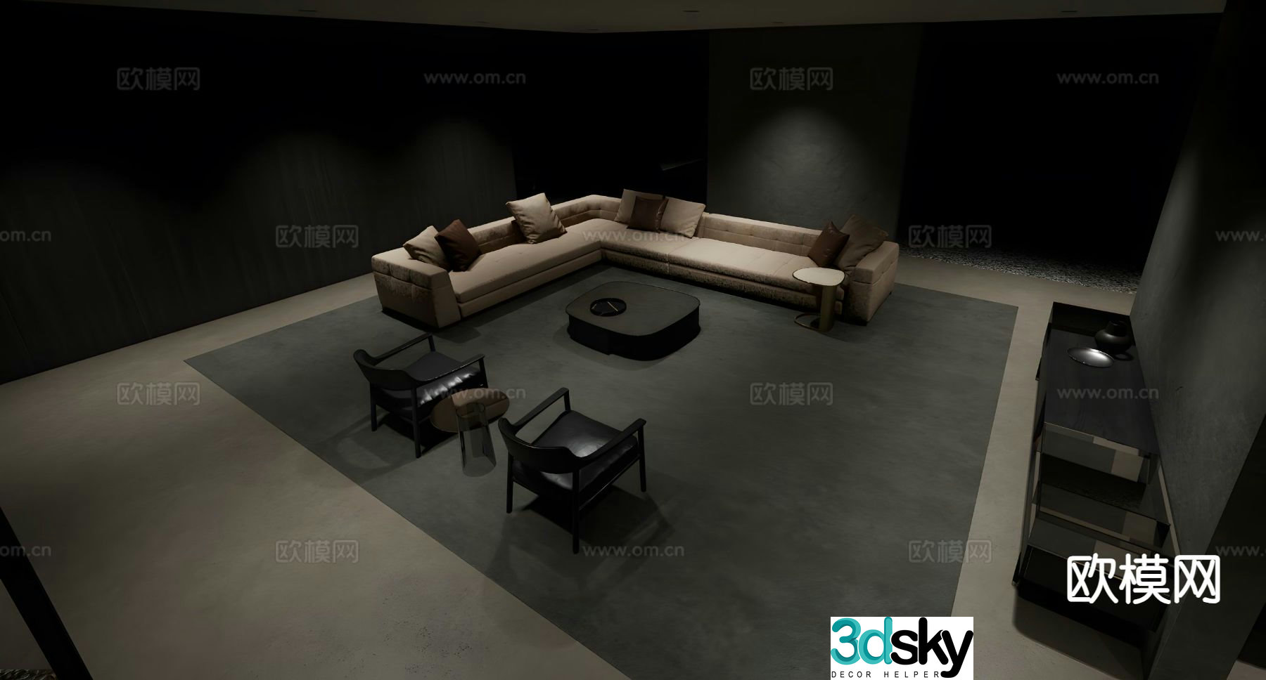Modern sectional sofa 3d model