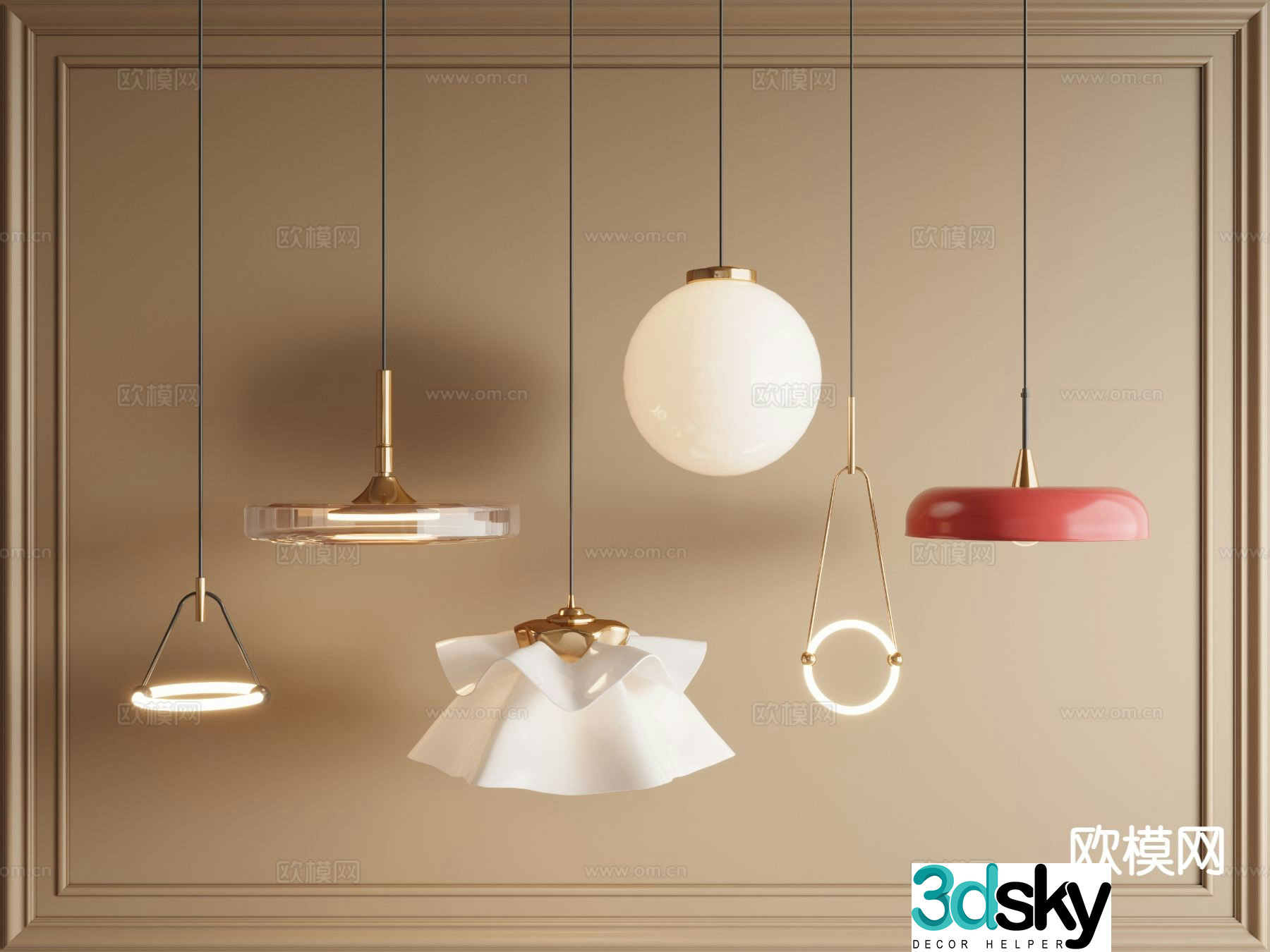 Bedside small chandelier 3d model