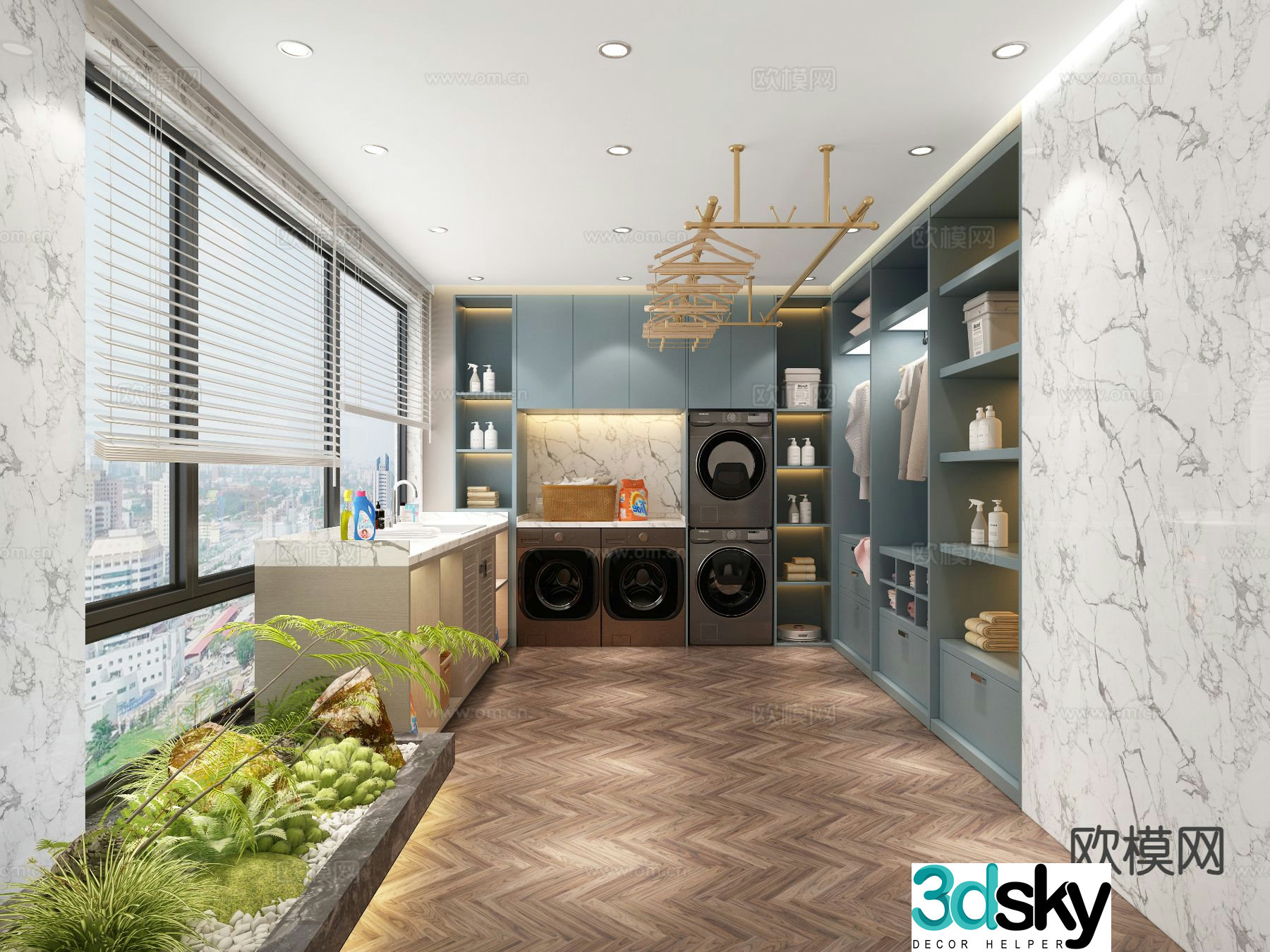 Living balcony laundry room 3d model