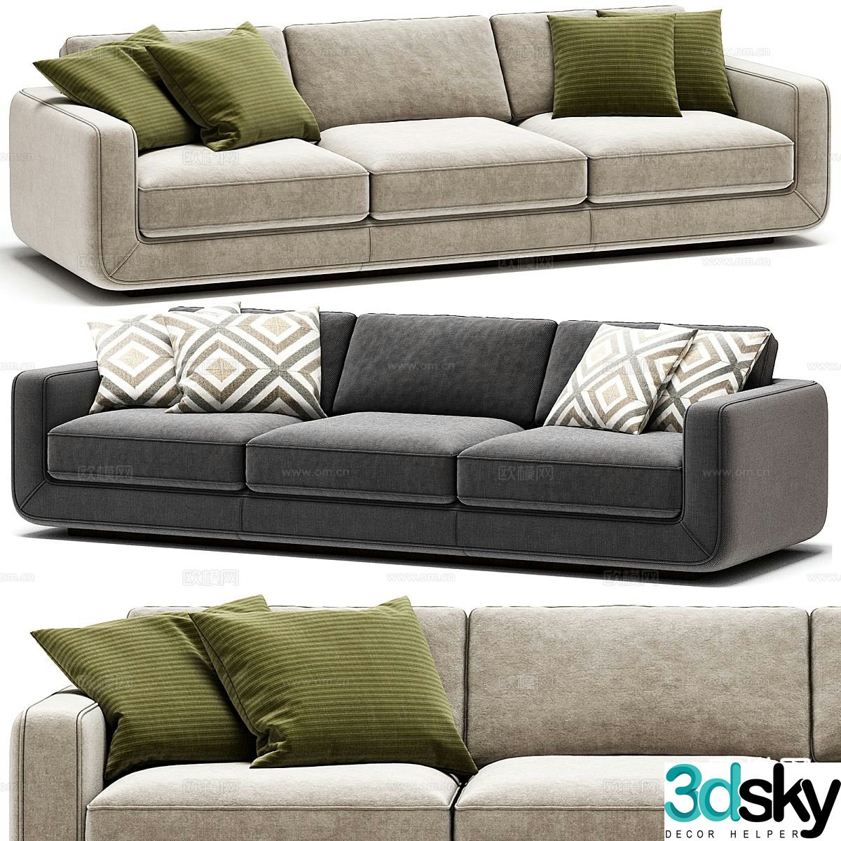 Riva 1920 Sospiro sofa three-seat sofa 3D model