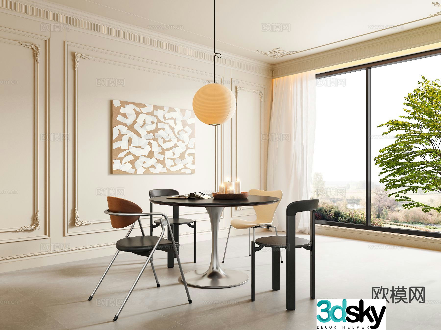 French restaurant 3d model