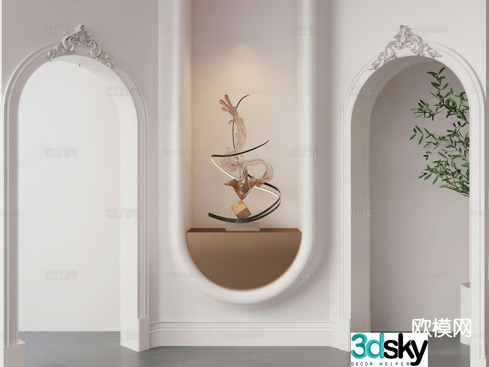 French entrance hall 3D model
