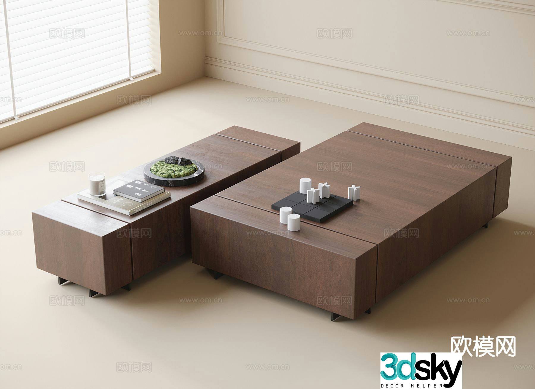 Medieval style coffee table mother-in-law coffee table 3d model